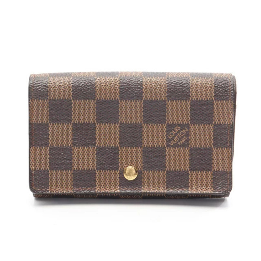 Louis Vuitton Porte Monnaie Billet Trsor Damier Wallet Leather Ebene Brown